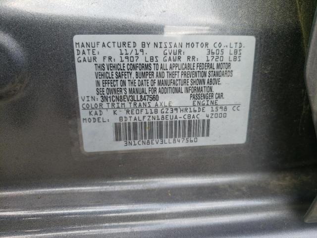 Photo 10 from auction – 2020 NISSAN VERSA SV with VIN 3N1CN8EV3LL847560