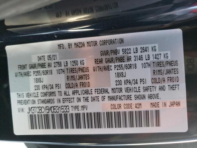 Photo 10 from auction – 2021 MAZDA CX-9 TOURI with VIN JM3TCBCY5M0531533