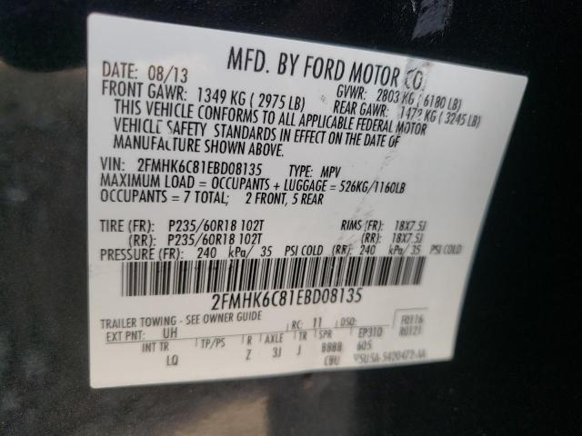 Photo 10 from auction – 2014 FORD FLEX SEL with VIN 2FMHK6C81EBD08135