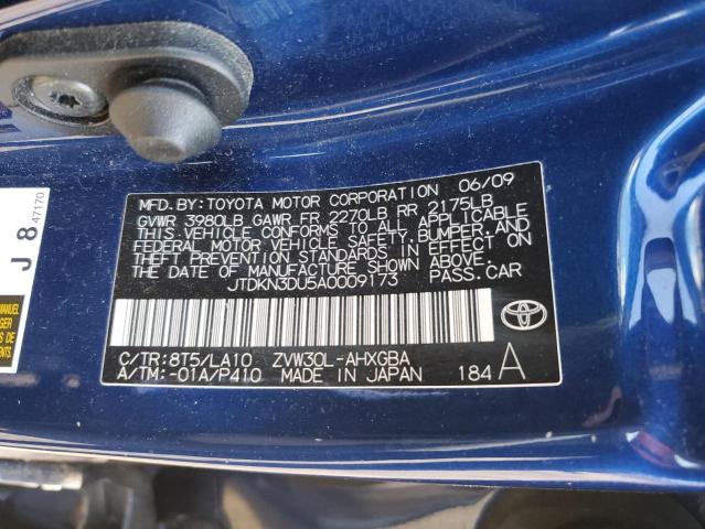 Photo 10 from auction – 2010 TOYOTA PRIUS with VIN JTDKN3DU5A0009173