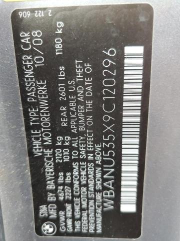 Photo 10 from auction – 2009 BMW 528 I with VIN WBANU535X9C120296