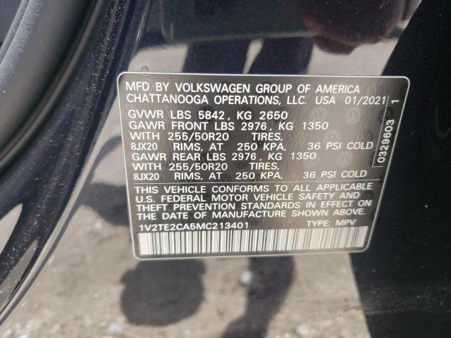 Photo 10 from auction – 2021 VOLKSWAGEN ATLAS CROS with VIN 1V2TE2CA5MC213401