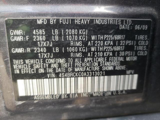 Photo 10 from auction – 2010 SUBARU OUTBACK 2. with VIN 4S4BRCKC0A3313021