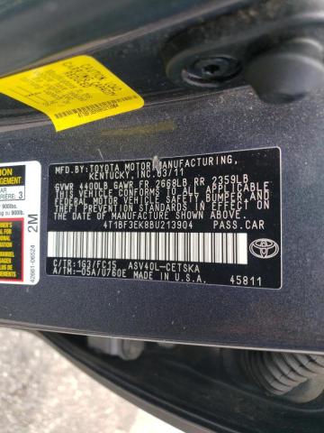 Photo 10 from auction – 2011 TOYOTA CAMRY BASE with VIN 4T1BF3EK8BU213904