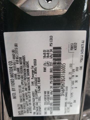Photo 10 from auction – 2016 FORD FUSION SE with VIN 3FA6P0H78GR160005