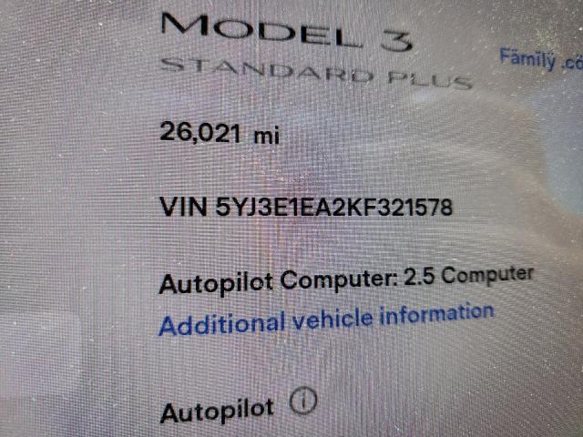 Photo 8 from auction – 2019 TESLA MODEL 3 with VIN 5YJ3E1EA2KF321578