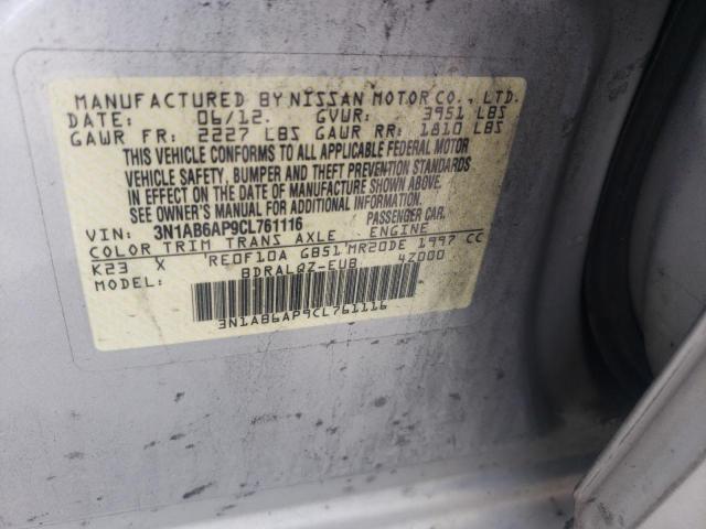 Photo 10 from auction – 2012 NISSAN SENTRA 2.0 with VIN 3N1AB6AP9CL761116