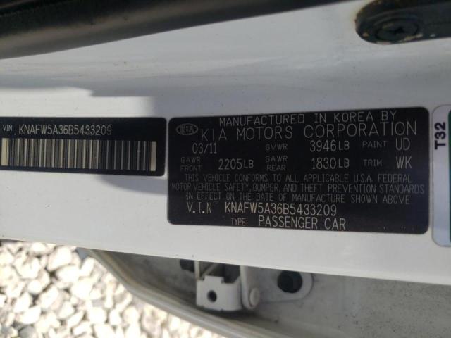 Photo 10 from auction – 2011 KIA FORTE SX with VIN KNAFW5A36B5433209
