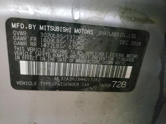 Photo 10 from auction – 2017 MITSUBISHI MIRAGE ES with VIN ML32A3HJ3HH017282