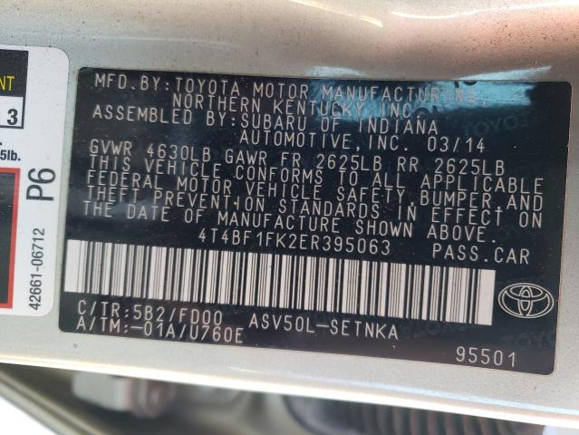 Photo 10 from auction – 2014 TOYOTA CAMRY L with VIN 4T4BF1FK2ER395063