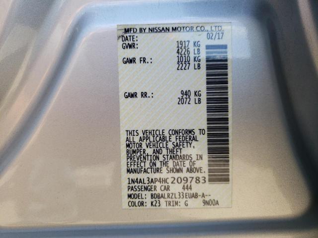 Photo 10 from auction – 2017 NISSAN ALTIMA 2.5 with VIN 1N4AL3AP4HC209783