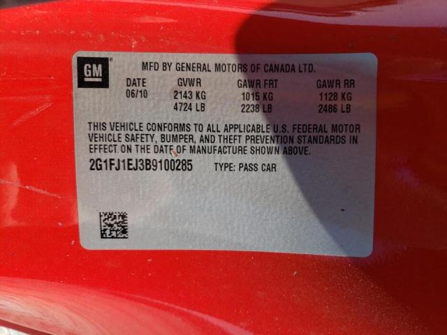 Photo 10 from auction – 2011 CHEVROLET CAMARO SS with VIN 2G1FJ1EJ3B9100285