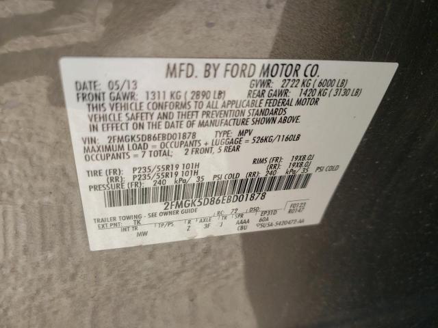 Photo 10 from auction – 2014 FORD FLEX LIMIT with VIN 2FMGK5D86EBD01878