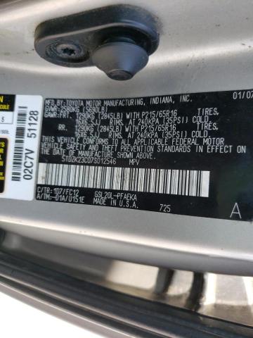 Photo 10 from auction – 2007 TOYOTA SIENNA CE with VIN 5TDZK23C07S012546
