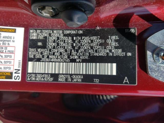 Photo 10 from auction – 2006 TOYOTA 4RUNNER SR with VIN JTEBU14R868062165