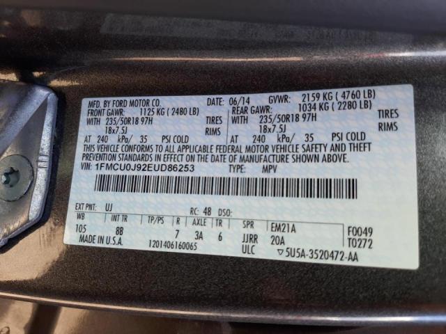 Photo 10 from auction – 2014 FORD ESCAPE TIT with VIN 1FMCU0J92EUD86253