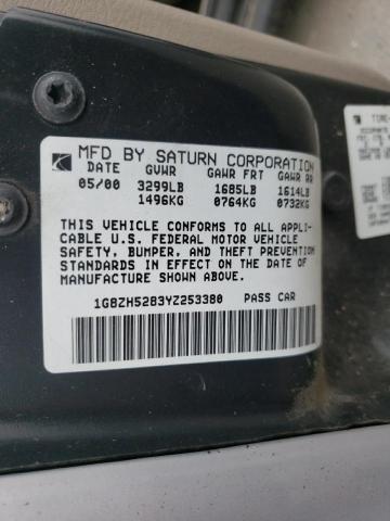 Photo 10 from auction – 2000 SATURN SL1 with VIN 1G8ZH5283YZ253380
