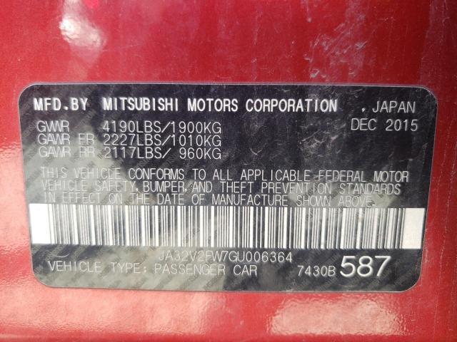 Photo 10 from auction – 2016 MITSUBISHI LANCER ES with VIN JA32V2FW7GU006364
