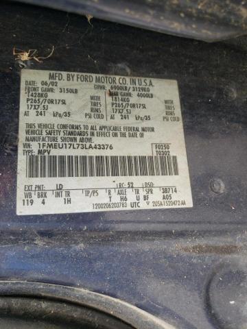 Photo 10 from auction – 2003 FORD EXPEDITION with VIN 1FMEU17L73LA43376