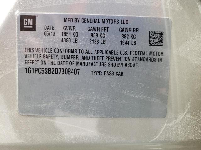 Photo 10 from auction – 2013 CHEVROLET CRUZE LT with VIN 1G1PC5SB2D7308407