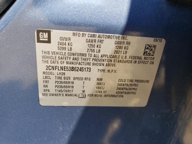 Photo 10 from auction – 2011 CHEVROLET EQUINOX LT with VIN 2CNFLNE53B6245173