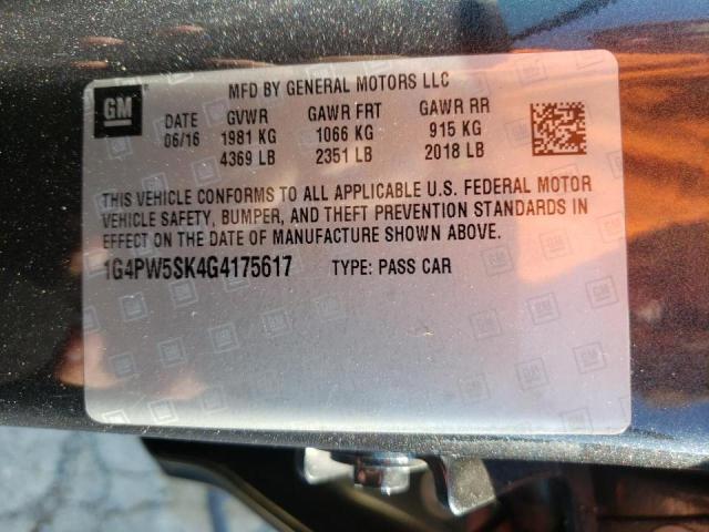 Photo 10 from auction – 2016 BUICK VERANO SPO with VIN 1G4PW5SK4G4175617