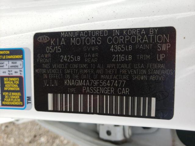 Photo 10 from auction – 2015 KIA OPTIMA LX with VIN KNAGM4A79F5647477
