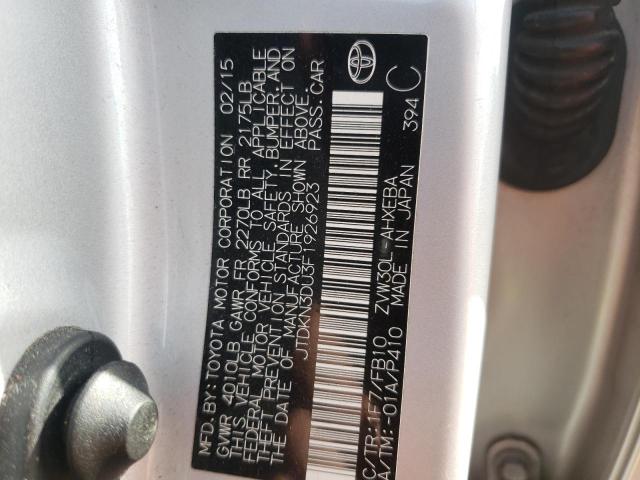 Photo 10 from auction – 2015 TOYOTA PRIUS with VIN JTDKN3DU3F1926923