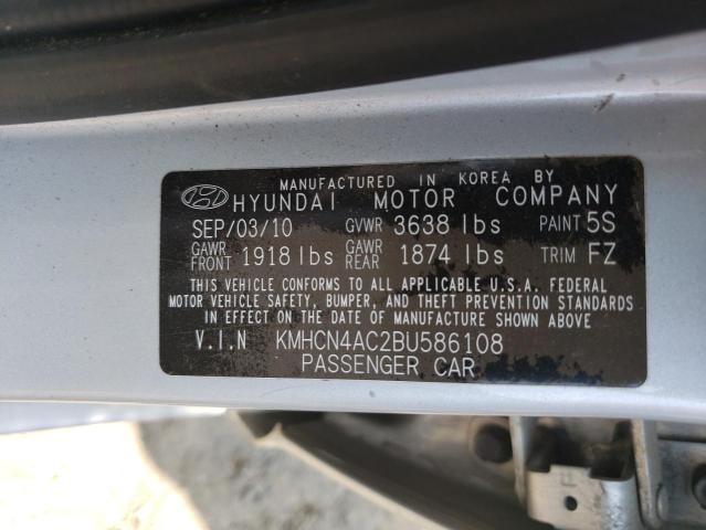 Photo 10 from auction – 2011 HYUNDAI ACCENT GLS with VIN KMHCN4AC2BU586108
