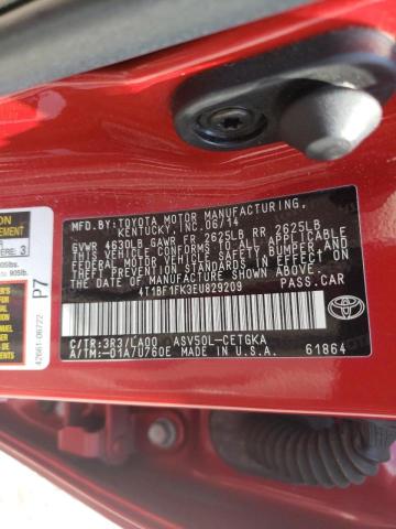 Photo 10 from auction – 2014 TOYOTA CAMRY L with VIN 4T1BF1FK3EU829209