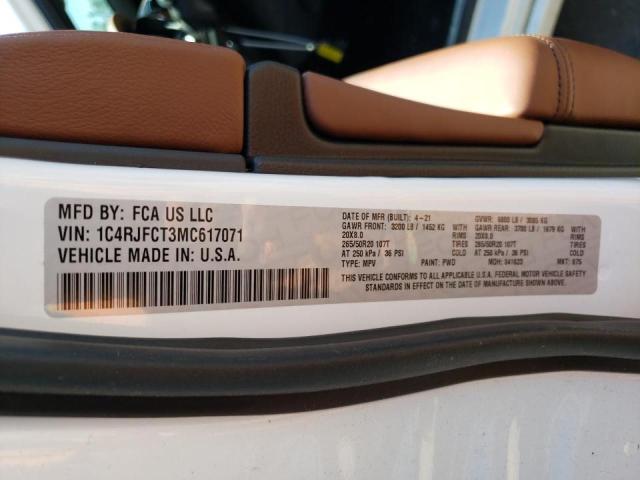 Photo 10 from auction – 2021 JEEP GRAND CHER with VIN 1C4RJFCT3MC617071