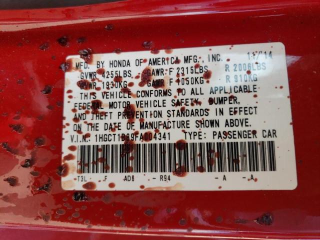 Photo 10 from auction – 2015 HONDA ACCORD EXL with VIN 1HGCT1B89FA004341
