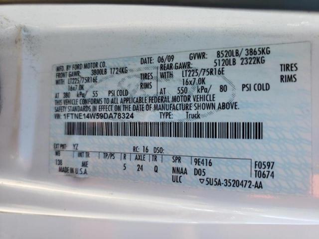 Photo 10 from auction – 2009 FORD ECONOLINE with VIN 1FTNE14W59DA78324