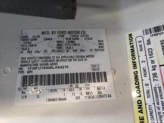 Photo 10 from auction – 2008 FORD EXPEDITION with VIN 1FMFU15508LA64215