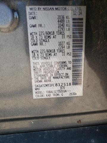 Photo 10 from auction – 2015 NISSAN ROGUE S with VIN 5N1AT2MT1FC812518
