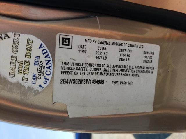Photo 10 from auction – 1998 BUICK CENTURY with VIN 2G4WS52M3W1464989
