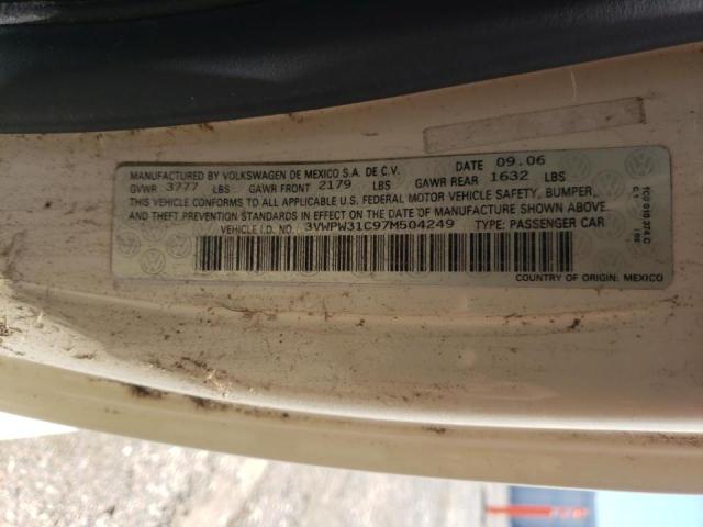 Photo 10 from auction – 2007 VOLKSWAGEN NEW BEETLE with VIN 3VWPW31C97M504249