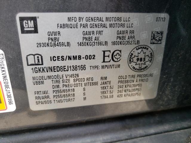 Photo 10 from auction – 2014 GMC ACADIA SLE with VIN 1GKKVNED8EJ138166