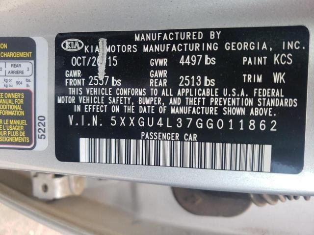 Photo 10 from auction – 2016 KIA OPTIMA EX with VIN 5XXGU4L37GG011862