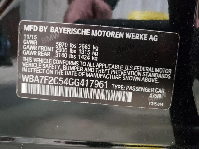 Photo 10 from auction – 2016 BMW 750 XI with VIN WBA7F2C54GG417961