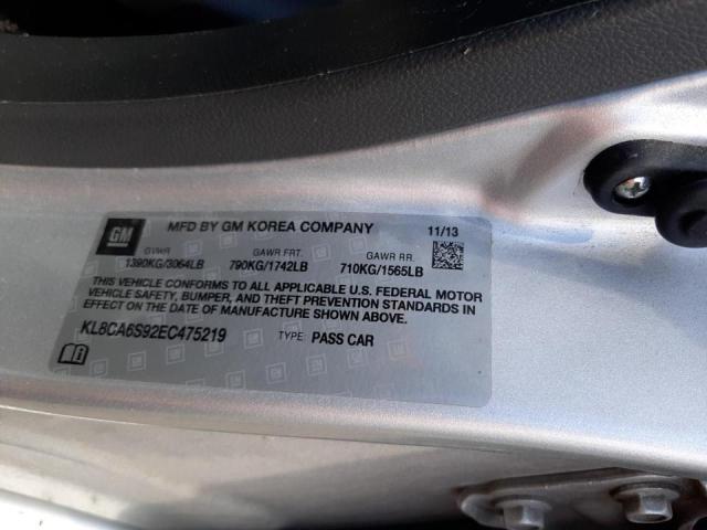 Photo 10 from auction – 2014 CHEVROLET SPARK LS with VIN KL8CA6S92EC475219