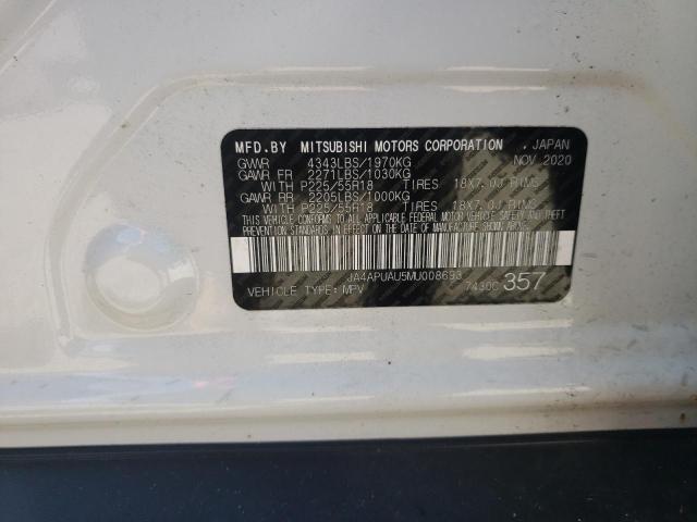 Photo 10 from auction – 2021 MITSUBISHI OUTLANDER with VIN JA4APUAU5MU008693