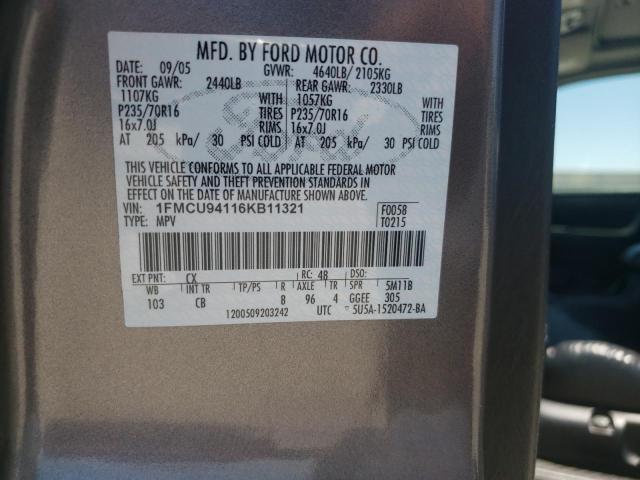 Photo 10 from auction – 2006 FORD ESCAPE LIM with VIN 1FMCU94116KB11321
