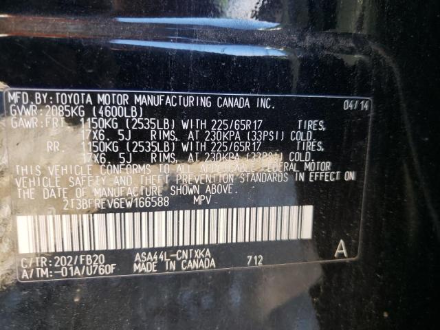 Photo 10 from auction – 2014 TOYOTA RAV4 LE with VIN 2T3BFREV6EW166588