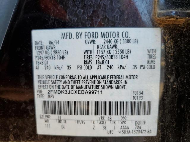 Photo 10 from auction – 2014 FORD EDGE SEL with VIN 2FMDK3JCXEBA99711