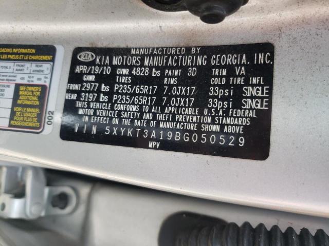 Photo 10 from auction – 2011 KIA SORENTO BA with VIN 5XYKT3A19BG050529