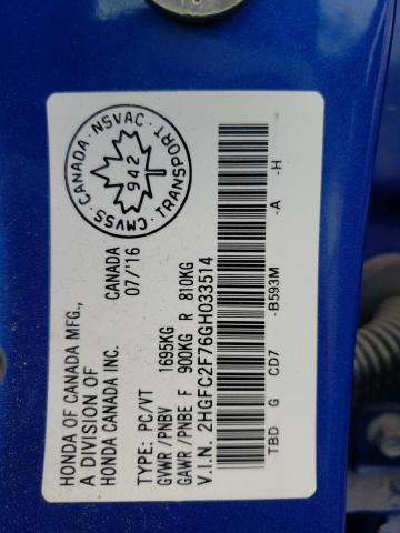 Photo 10 from auction – 2016 HONDA CIVIC EX with VIN 2HGFC2F76GH033514