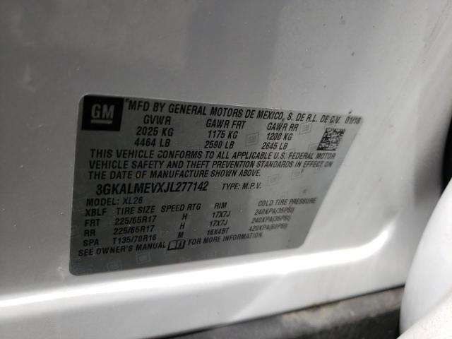 Photo 10 from auction – 2018 GMC TERRAIN SL with VIN 3GKALMEVXJL277142