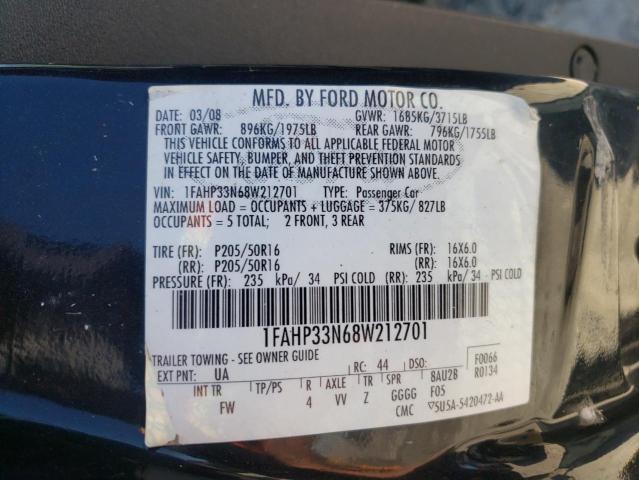 Photo 10 from auction – 2008 FORD FOCUS SE with VIN 1FAHP33N68W212701