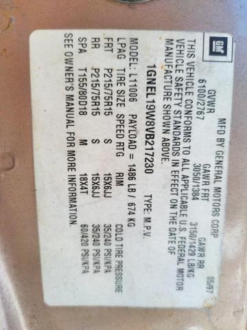 Photo 10 from auction – 1997 CHEVROLET ASTRO with VIN 1GNEL19W8VB217230